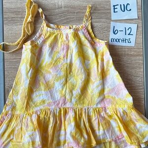 Janie and Jack Cotton Yellow Dress w/headband